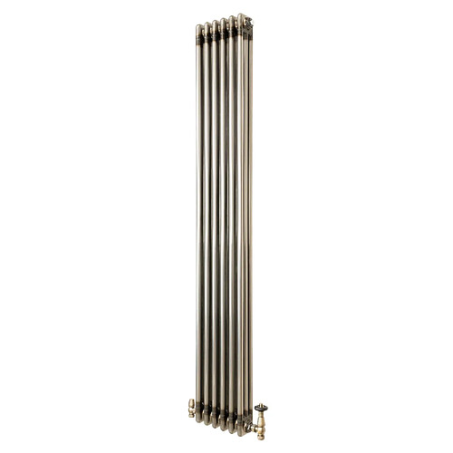 Monstershop Radiateur Traditionnel Acier Métal Brut à 3 Colonnes & Vannes 1800 x 290 mm