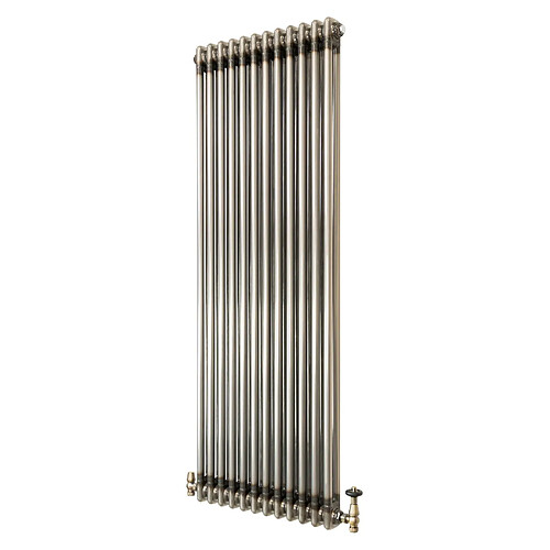Monstershop Radiateur Traditionnel Acier Métal Brut à 2 Colonnes & Vannes 1800 x 560 mm