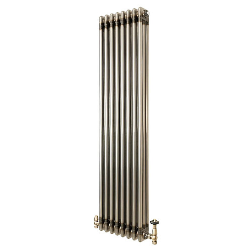 Monstershop Radiateur Traditionnel Acier Métal Brut à 3 Colonnes & Vannes 1500 x 470 mm