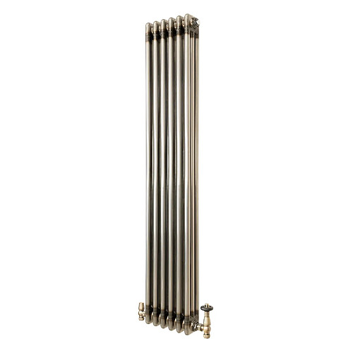 Monstershop Radiateur Traditionnel Acier Métal Brut à 3 Colonnes & Vannes 1500 x 290 mm