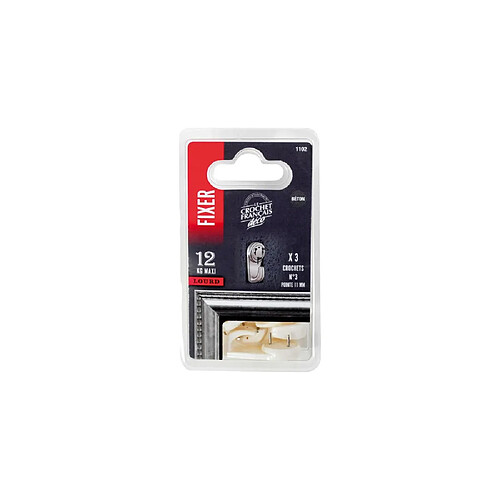 LE CROCHET FRANCAIS Crochet béton n°3 - Pointes acier trempé 11 mm - Finition PVC