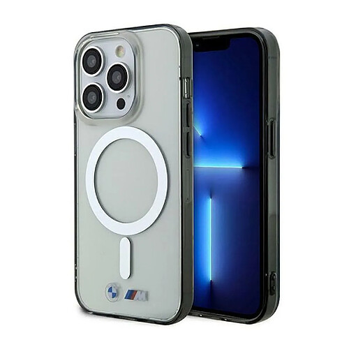 BMW BMHMP14XHCRS Coque rigide transparente pour iPhone 14 Pro Max 6,7`` Anneau argenté