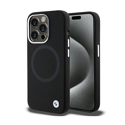 BMW BMHMP15LSILBK2 Coque pour iPhone 15 Pro 6,1`` Noir Signature Liquide Silicone