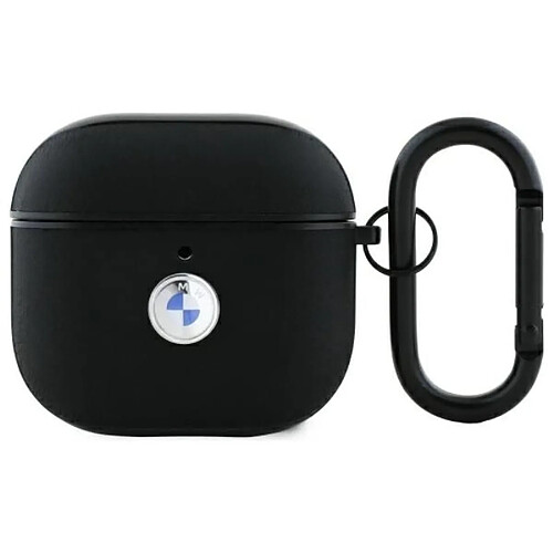 Ã‰tui en cuir vÃ©ritable BMW avec logo argentÃ© pour AirPods 4 (noir)