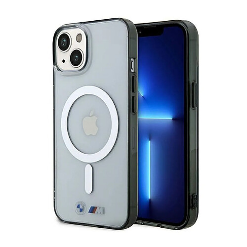 BMW BMHMP14SHCRS Coque rigide transparente pour iPhone 14 6,1`` avec anneau argenté