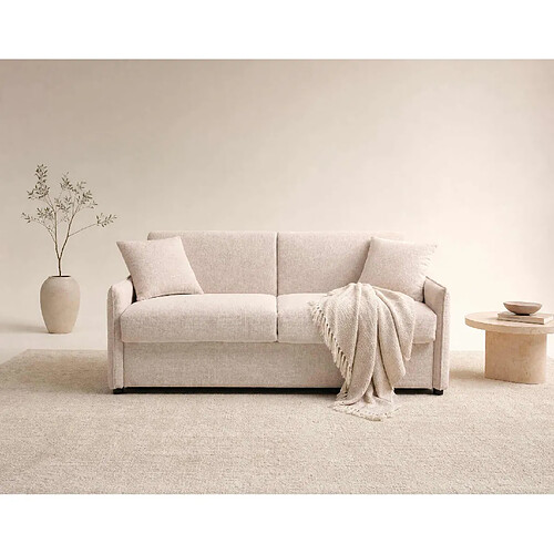 Bestmobilier Adele - Canapé 3 places convertible express couchage quotidien 140 cm matelas 14 cm en