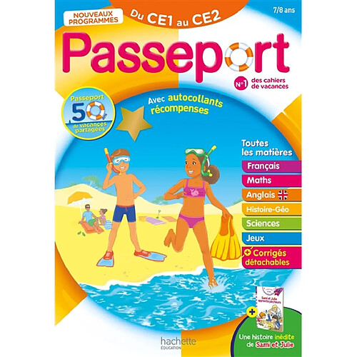 Passeport du CE1 au CE2, 7-8 ans : toutes les matières : nouveaux programmes