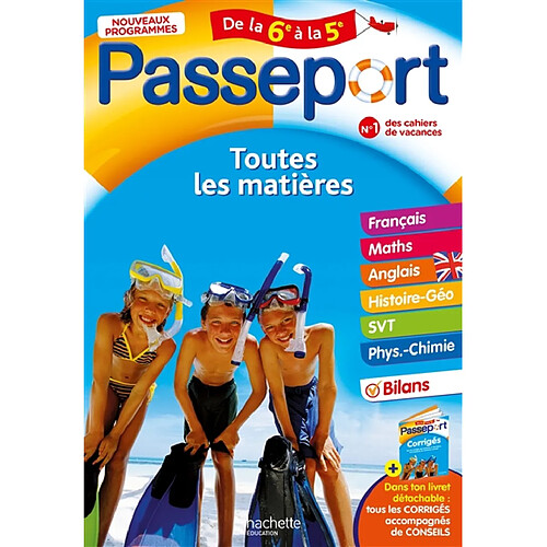 Passeport de la 6e à la 5e : toutes les matières : nouveaux programmes