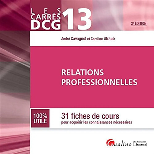 Relations professionnelles : 31 fiches de cours pour acquérir les connaissances nécessaires : DCG 13, 2016-2017 · Occasion
