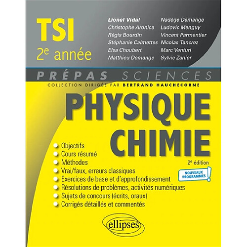 Physique chimie TSI, 2e année : nouveaux programmes