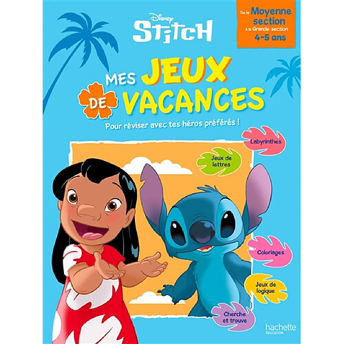Mes jeux de vacances Stitch : de la moyenne section à la grande section
