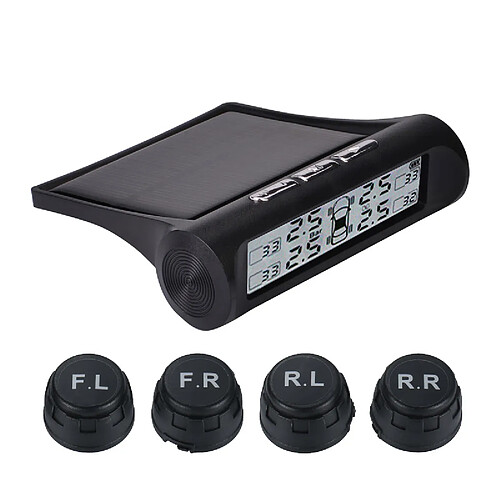 INF Système de surveillance de la pression des pneus TPMS solaire avec écran LCD