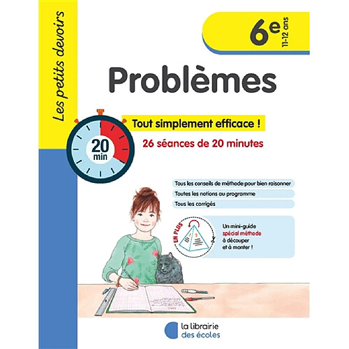 Problèmes 6e, 11-12 ans : 26 séances de 20 minutes