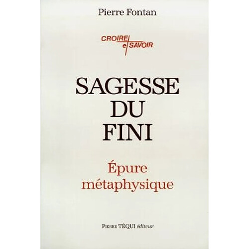 Sagesse du fini : épure métaphysique · Occasion