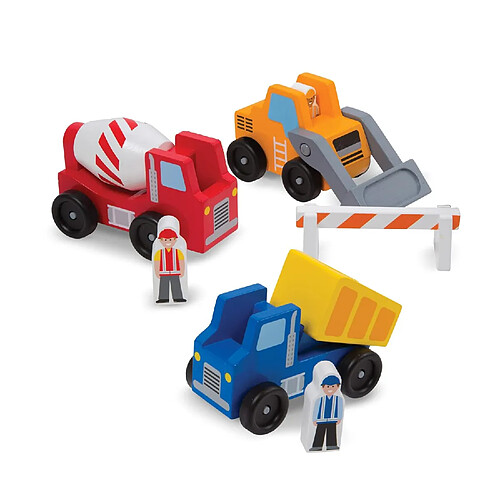 Ensemble De Véhicules De Construction | Jouets en bois | Pour garçon ou fille | 3+