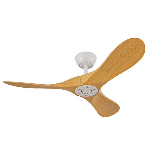 MIVRAY Ventilateur de plafond sans lumière, télécommande ABS blanc et naturel