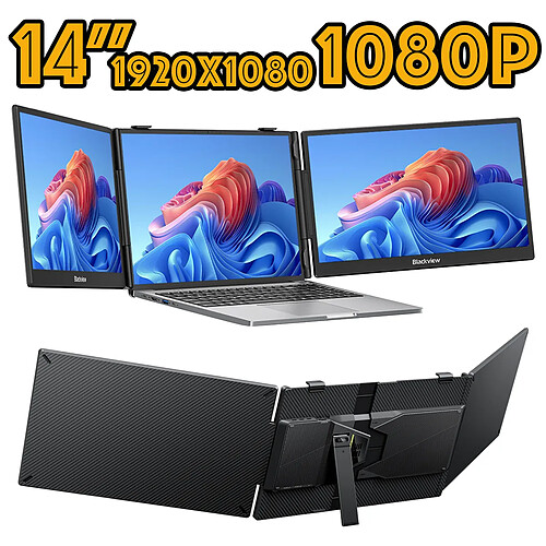 Blackview DCM5 Double Écran Portable 14" FHD IPS USB-C pour PC Portable