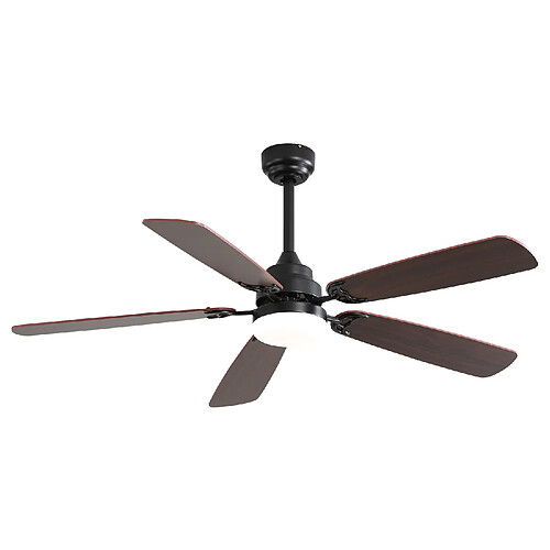 MIVRAY Ventilateur de plafond 132 cm LED réglable, 6 vitesses MDF noir