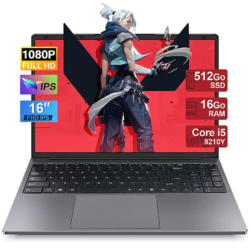 VANWIN PC Portable-16"-Intel Core i5-8210Y (jusqu'à 3.6Ghz)