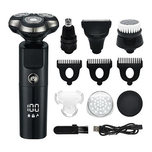 INF Kit Rasoir Électrique Homme 5-en-1 — Entièrement Lavable, Poignée Antidérapante, Rechargea