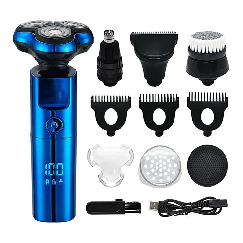 INF Kit Rasoir Électrique Homme 5-en-1 — Entièrement Lavable, Poignée Antidérapante, Rechargea