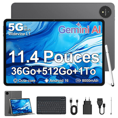 VANWIN Tablette-Android 16-11.4"FHD-36Go RAM+512GoROM/256Go TF