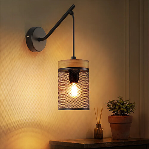ZMH Applique murale vintage Lampe murale industrielle E14 pour chambre(Sans Ampoule)