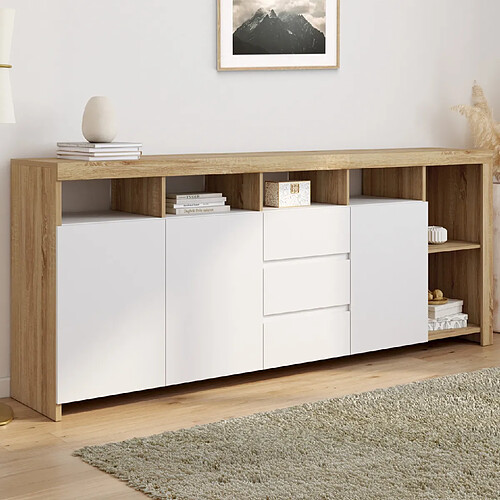 Idmarket Buffet MALO 180 cm bois/blanc