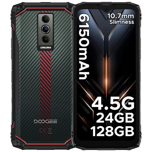 DOOGEE Blade 10 Energy Rouge 24Go/128 Go 6,56? 90Hz HD+, Android 16 6150mAh Smartphone Android