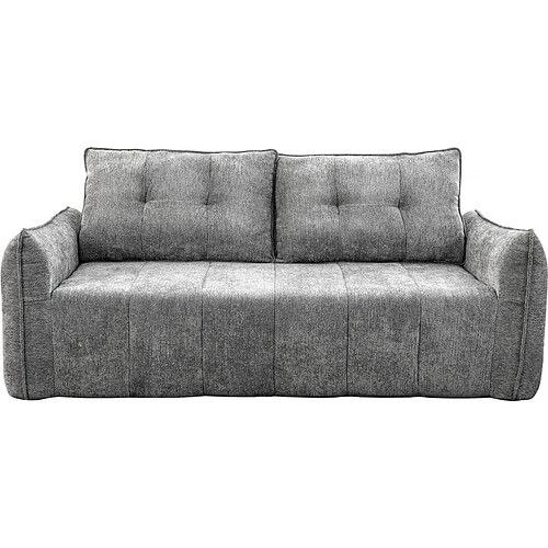 Habitat Et Jardin Canapé droit en tissu texturé [ ]Silvano[ ] - 3 places - Gris