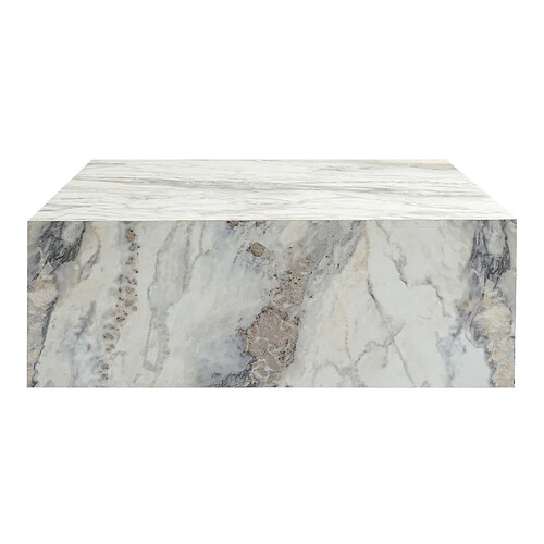 Hanah Home Table basse en bois - 90 x 90 x 35 cm - Marbre Freesia
