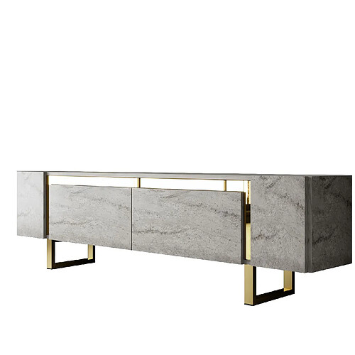 Hanah Home Meuble TV en bois - 180 x 30 x 50 cm - TravertinOr