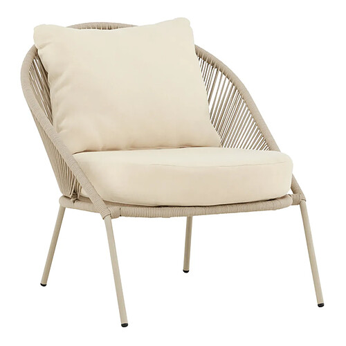 Paris Prix Fauteuil de Jardin Lounge Lindos 77cm Beige