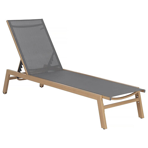 Habitat Et Jardin Bain de soleil en aluminium imitation bois [ ]Elysia[ ] - Gris