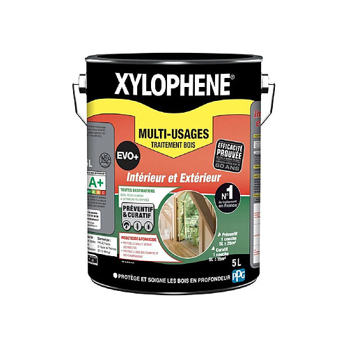 Xylophène Evo+ Incolore - Traitement du bois 5 L - Anti-insectes et anti-fungi