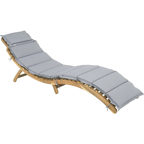 Habitat Et Jardin Bain de soleil en bois avec coussins inclus [ ]Jakarta[ ] - Gris