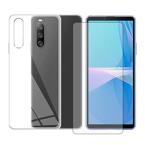Lot de 2 Verre trempé pour Sony Xperia 10 V 6.1" + Coque transparente-Visiodirect