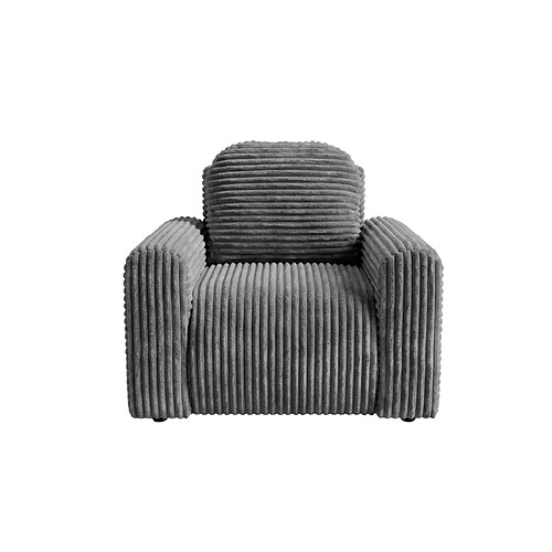 Casanova Fauteuil gros velours côtelé Gris foncé