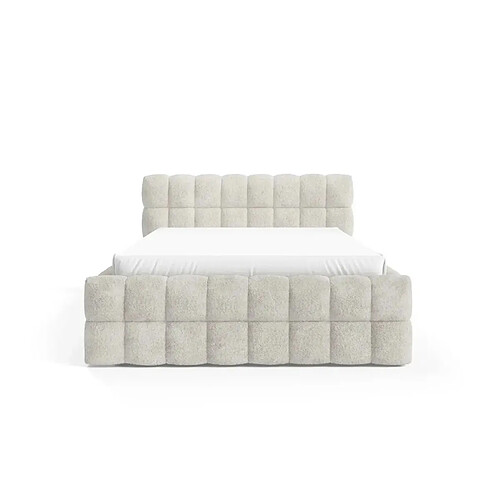 Casanova Lit coffre tissu bouclette Beige 200x200cm