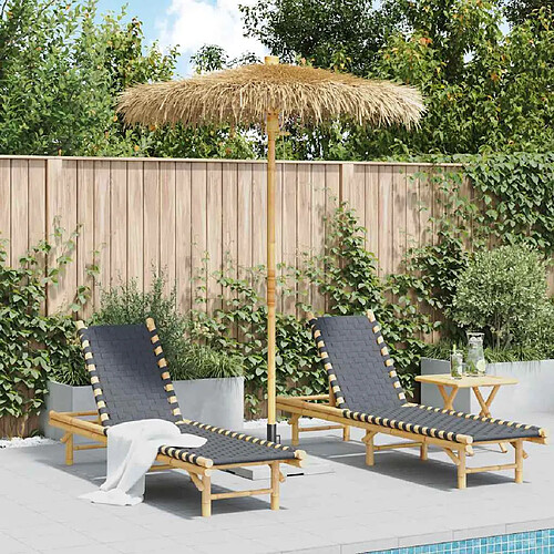 vidaXL Parasol Tiki avec toile en feuille de bananier 180 cm en bambou