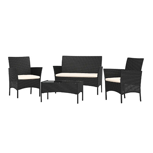 RATTANTREE Ensemble de mobilier de jardin en rotin, 4 pièces