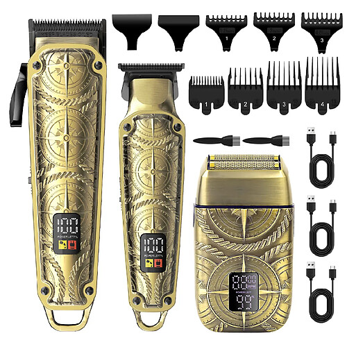 Hatteker Tondeuse Cheveux, Taille-barbe, Rasoir Électrique – Set de Toilettage Homme Sans Fil