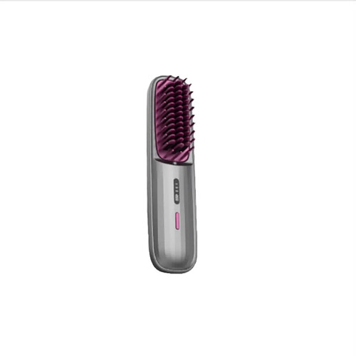 INF Brosse Lissante Chauffante Portable Sans Fil - Ionique, Double Usage, Céramique 5D Grey