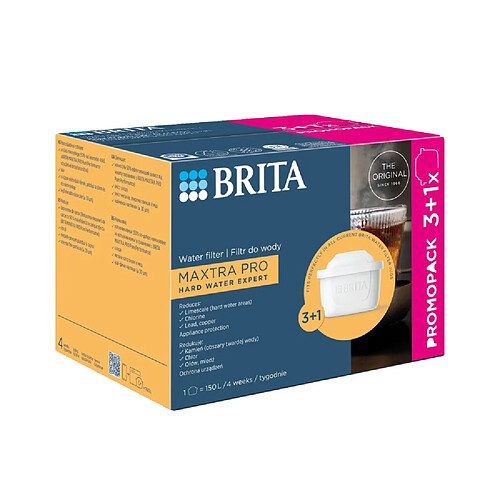 BRITA Maxtra Pro Hard Water Expert filtre à eau, 4 (3+1) pcs.