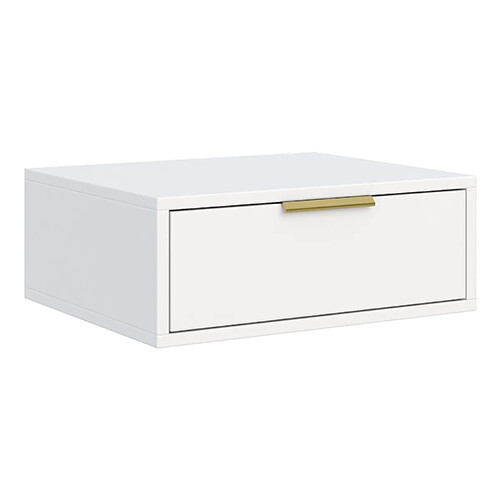 Selsey- Table de chevet suspendue avec tiroir VENA – 50 cm – blanc