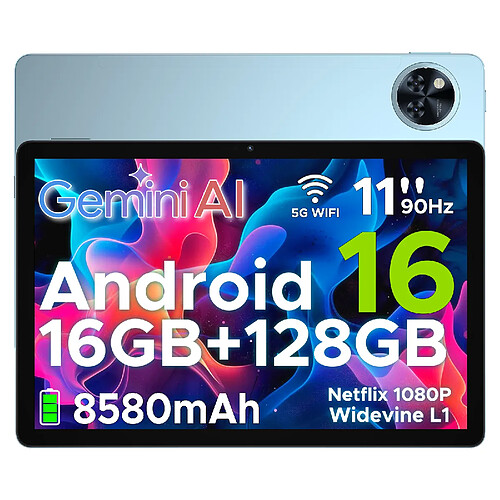 DOOGEE U11 WiFi Tablette Android 16-Bleu 16(4+12)Go RAM 128Go ROM