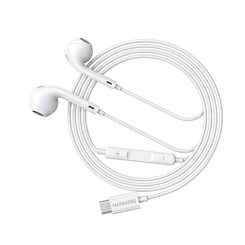 Mayaxess Écouteurs iPhone 15 Blanc