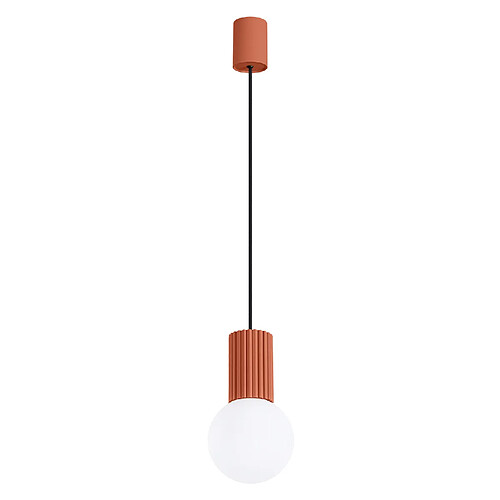 Pure Lume Suspension moderne verre strié ocre/rouge SFERA G9 Pure