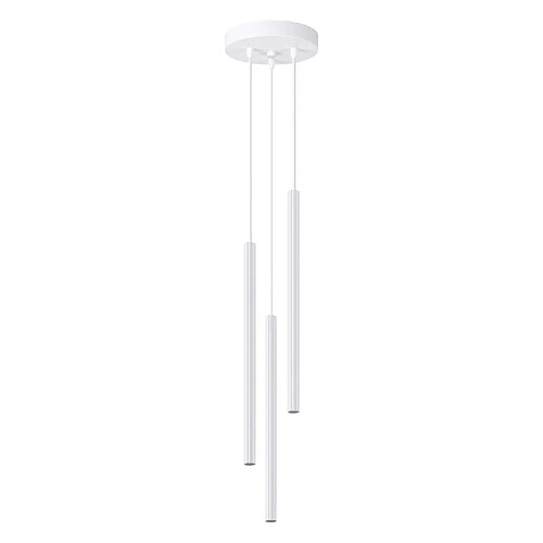 Suspension tube striée blanche ZENTRA 3xG9 Pure Lume