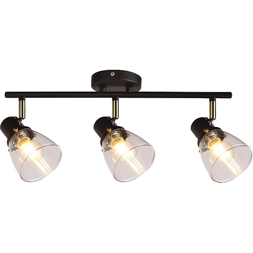 Lampe plafond vintage noir/or Kaja ELNIS K-8124 3xE14